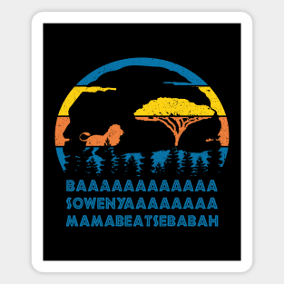 Retro Baaaa Sowenya Bababeatsebabah Lion Magnet